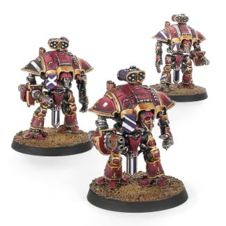 Adeptus Titanicus Questoris Knights with Thunderstrike Gauntlets and Rocket Pods Completed Model Set