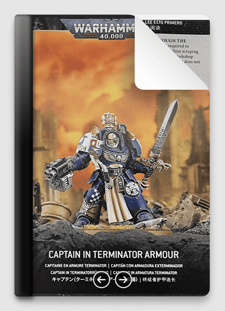 thumbnail image 2 of Games Workshop Warhammer 40k Space Marine Captain In Terminator Armour - New On Sprue 2 of 6