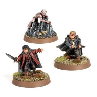 Frodo Baggins Samwise Gamgee and Gollum in Emyn Muil Completed Model Set