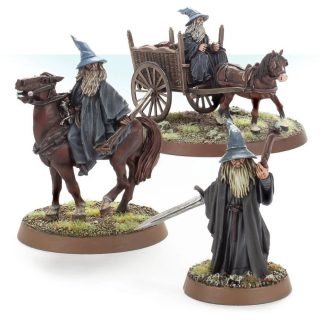 Gandalf the Grey Foot Mounted and on Cart Completed Model Set