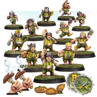 Halfling Blood Bowl Team Greenfield Grasshuggers Completed Model Set