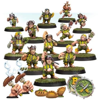 Halfling Blood Bowl Team Greenfield Grasshuggers Completed Model Set