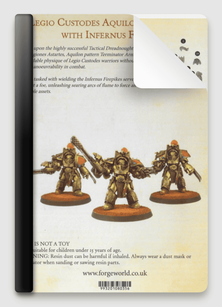 Legio Custodes Aquilon Terminators with Infernus Firepikes Instructions ...