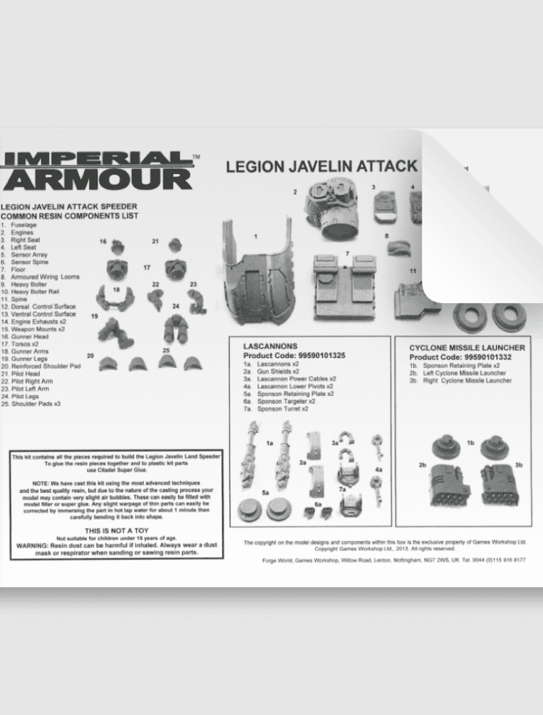 Legion Javelin Attack Speeder with Missile Launchers Instructions Free