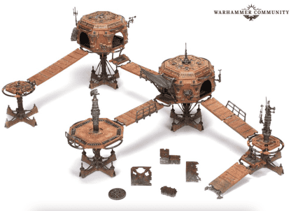 Necromunda Ash Wastes Hab Building Walkways and Platforms Completed Model Set