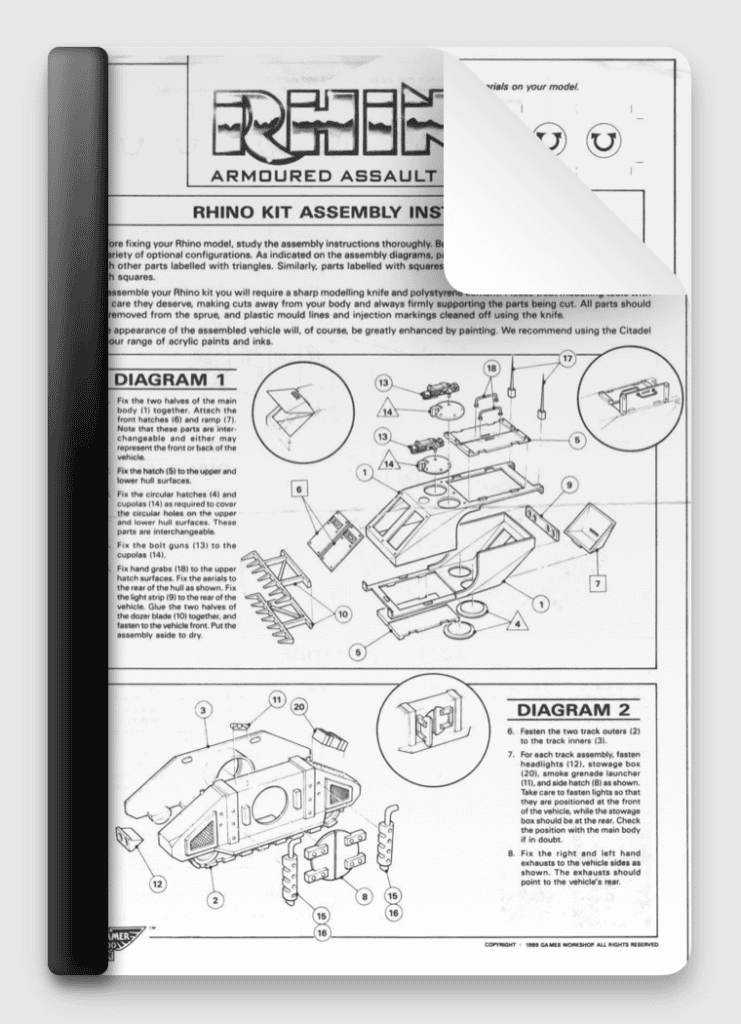 Rhino Armoured Assault Vehicle 1989 Instructions Free Download - Build ...