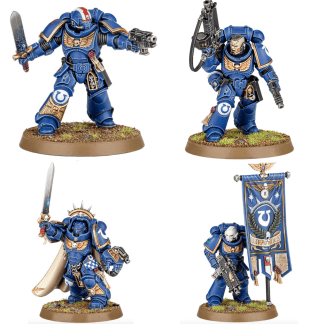 Space Marine Ancient Lieutenants and Captain Completed Model Set