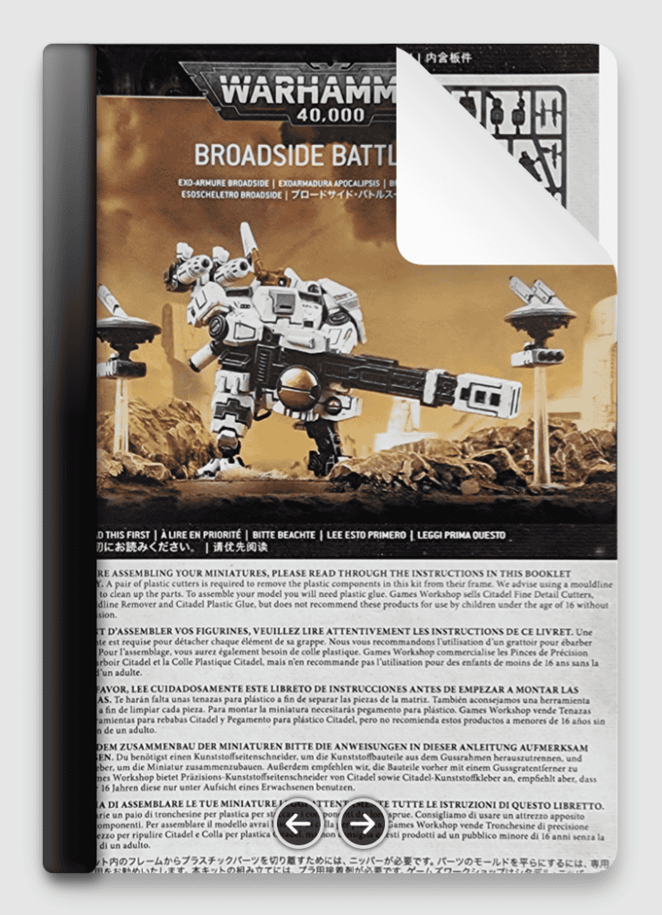 XV88 Broadside Battlesuit Instructions Free Download - Build Instructions